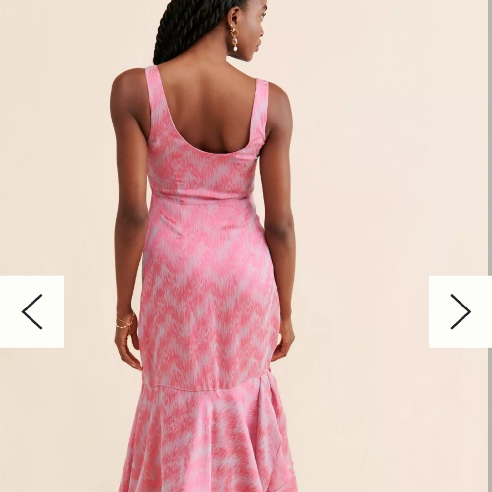 Anthropologie NWOT Pink and Silver Midi Dress. Sz L - Picture 2 of 4